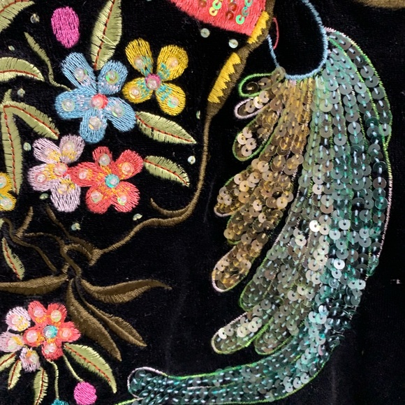 Y2K BCBGMAXAZRIA floral embroidered velour zip - Picture 9 of 9